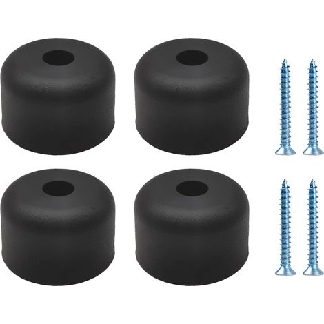 4 runde, schwarze Möbelfüße Ø 50 x H 30 mm, für Sofa/Schrank, inklusive Schrauben