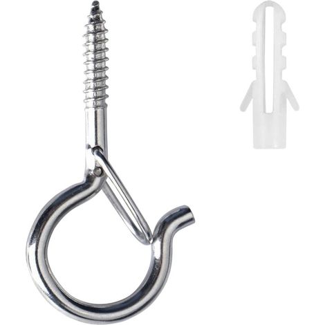 DEESSE SHOP - Q-Hanger Lot de 22 crochets à vis pour accrocher au mur ou au plafond avec boucle de sécurité pour le Nouvel An, la maison, le garage, la fête (argent) (1/5)