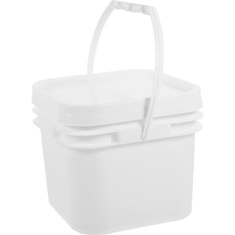 Seau de peinture en plastique, pot de peinture, contenant de peinture, seau d'emballage de peinture, seau de rangement pour peinture à l'huile-17.50X17.50X14.10CM-White (1/4)