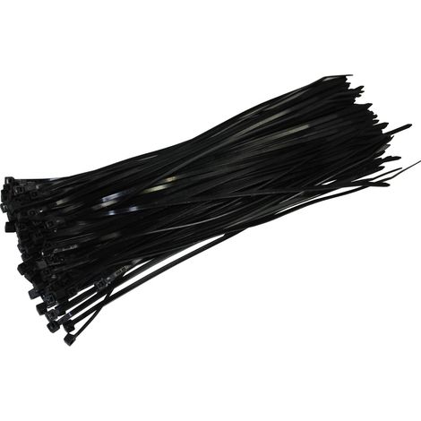 Lot de 100 serre-câbles noirs - 200 mm x 2,5 mm - Court - 8,1 kg - Force de traction (1/5)
