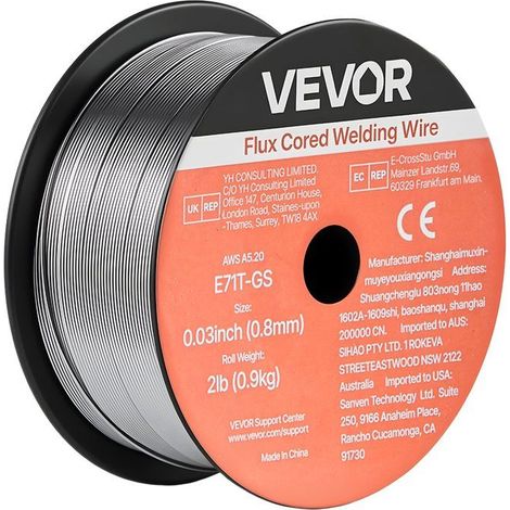 Fil fourré sans gaz autoprotégé - E71T-GS - 0,8 mm - 0,9 kg par bobine - Lot de 3 (1/5)