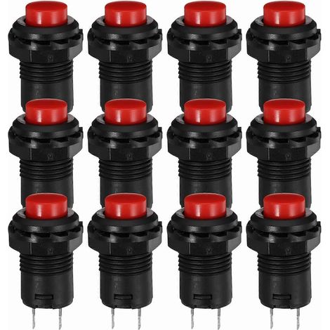 Lot de 12 interrupteurs à bouton-poussoir momentanés pour panneaux de signalisation-2.8X1.6cm