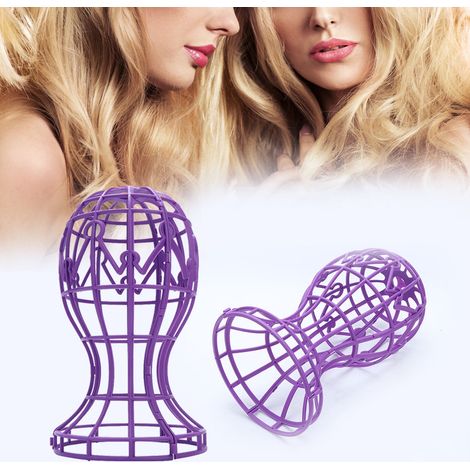 Support pour perruque pliable ABS, support de séchage professionnel, présentoir à perruque pliant (Violet) (1/5)