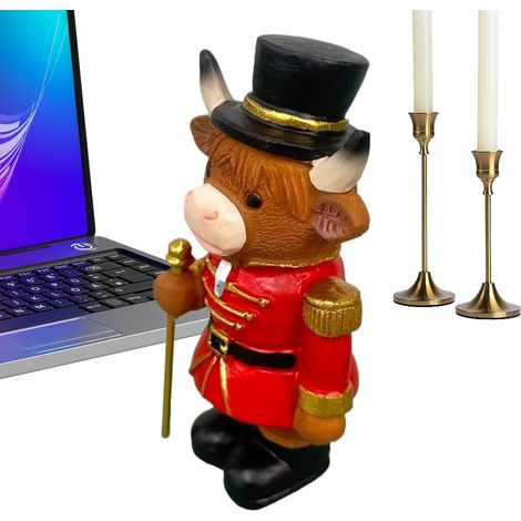 Casse-Noisette Décor De Noël Statue Vache Casse-Noisettes Décoration Noël Figurines Vaches Drôles Décorations de Fêtes Pour La Maison Table Étagère Cheminée Intérieur Extérieur Bureau (1/5)