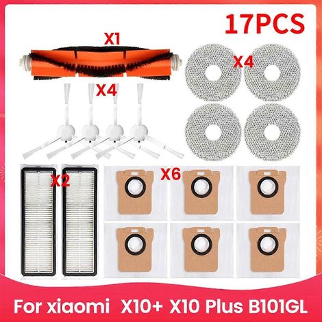 Pièces détachées et accessoires pour aspirateur robot Xiaomi X10+ X10 Plus B101GL : brosse latérale principale, filtre HEPA, etc. (1/5)