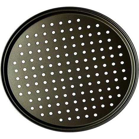 Poêle à Pizza Punch Acier Au Carbone Plat Four Perforé Multi-Usages Plaque à Pizzac Anti-adhérent Plaques à Pizza Utilisée pour Pâtisserie, La Pizza, Le Gâteau, Les Sandwichs, Saucisse, Galettes..DEBU (1/4)