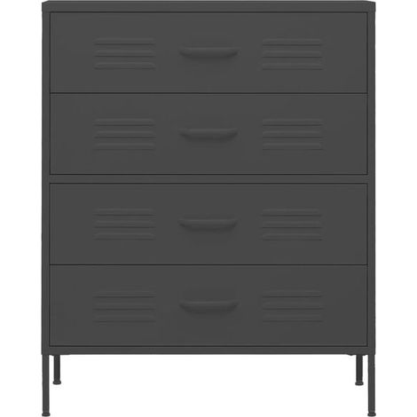 Cuvette de Toilette en Acier, Couleur Anthracite, 80 x 35 x 101,5 cm (1/5)