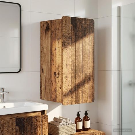 vidaXL Armario de pared para baño ZWOLLE Madera envejecida (1/5)