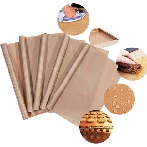 Papier sulfurisé antiadhésif, tapis de cuisson en téflon, tapis de cuisson pour barbecue, tapis de four antiadhésif, réutilisable pour autocuiseurs antiadhésifs, 40 x 60 cm, résistant à la chaleur (1/5)