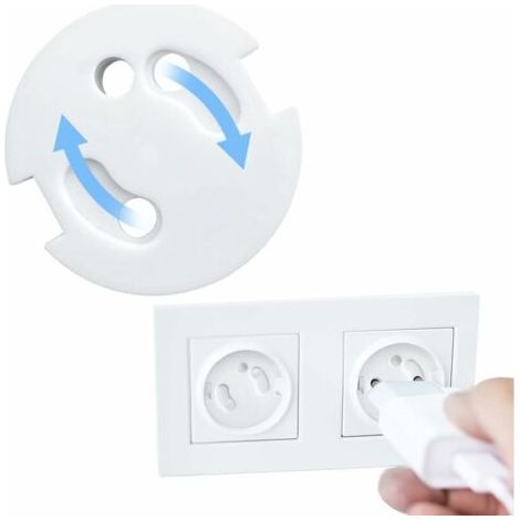 Pair Französische Baby-Steckdosenabdeckungen – Baby-Steckdosenschutz – Steckdosenabdeckungen – Kindersicherheit – Drehmechanismus, 10 Stück (1/4)