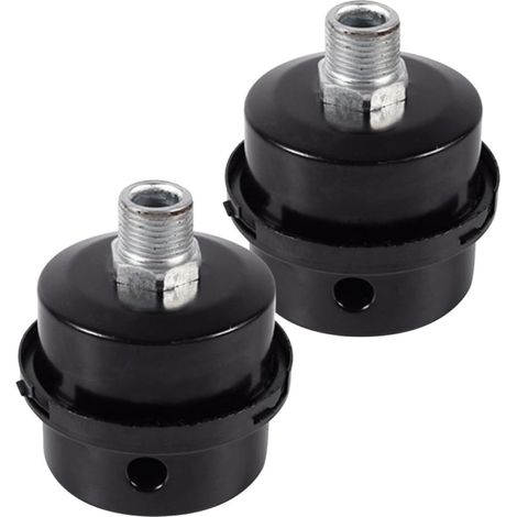 Silencieux de Compresseur D’air Noir en Métal 2 Pièces 20 Mm Filtre D’admission, Filetage Extérieur 1/2pt, pour Souffleurs et Connexions (1/5)