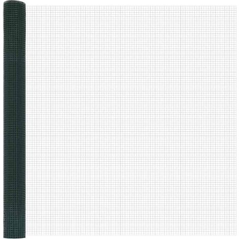 Grillage rouleau,Clôture en fil soudé Verte 1,6x10 m Acier CFW3380656 (1/4)