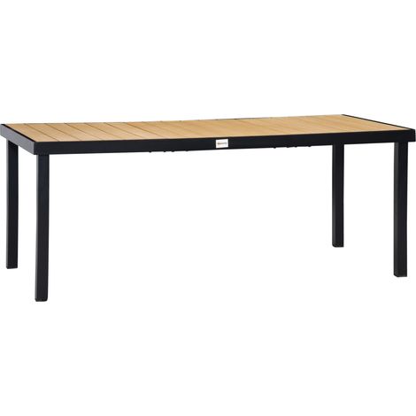Tavolo da giardino per 8 persone in alluminio 190 x 90 x 74 cm, effetto legno naturale (1/5)