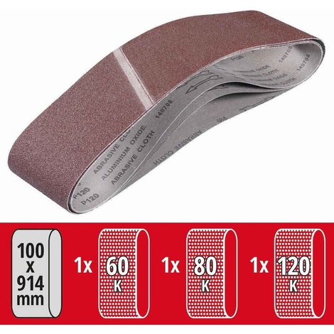 KWB Lot de 3 bandes de ponçage 100x915 mm (1/5)