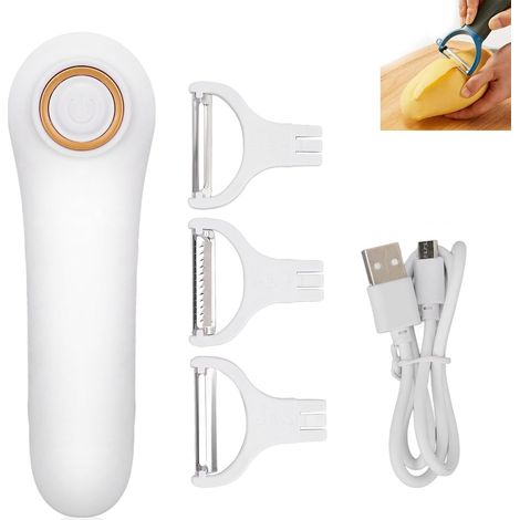 Pelador eléctrico de patatas, pelador eléctrico de frutas y verduras, pelador de juliana de acero inoxidable (1/5)
