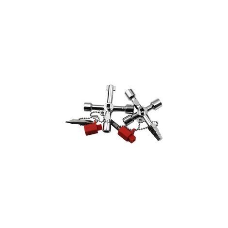 Clé Triangle Multifonction 4 Voies - 2 Pièces pour Poubelle, Armoire Electrique, Boîtier Compteur, Coffret de Compteurs d'eau et Armoire (1/5)