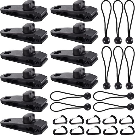 Tarp Clips, 30 Pcs Tarp Clips, Tent Clips, Heavy Duty Tarp Clips, Tarp Clips Awnings, Crocodile Mouth Tent Clips for Tents, Tarps, Awnings, Caravans (30pcs) (1/5)