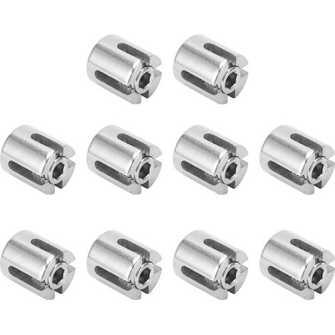 Lot de 10 pinces croisées pour câble, inox 316 haute résistance, serre-câble croisé pour garde-corps et rampe, collier de fixation pour filin, robuste et durable. (1/5)
