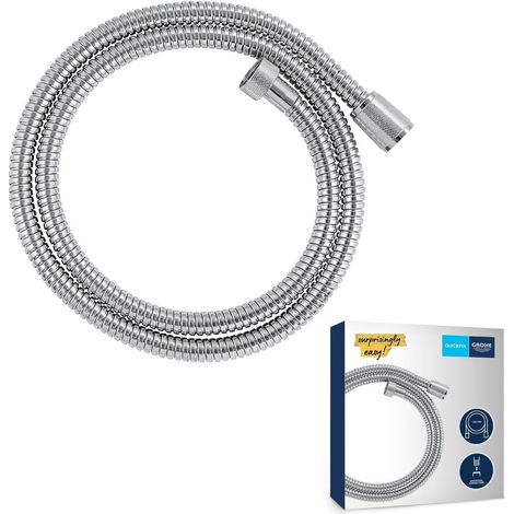 1 - Flexible De Douche - Tuyau Métallique - Anti-Pliures Et Finition Brillante - Pour Salle De Bains - Chromé - 125x10cm