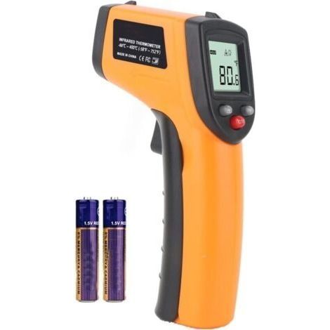 Thermomtre Infrarouge, Sans Contact Laser Thermomtre Infrarouge de -50C 400C, Ecran LCD Rtroclair avec batterie (s pour l\\'homme) (1/5)