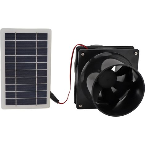 SJLERST Ventilateur D'extraction à énergie Solaire 10 W 12 V, Kit de Ventilateur de Panneau Solaire ABS pour Tuyau Rond pour Animal Domestique (1/5)