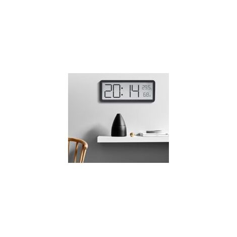 Numérique, horloge Murale,Horloge mur,de la déco,de la Température, de la Date et de l'Humidité,20 cm,Noir (1/5)