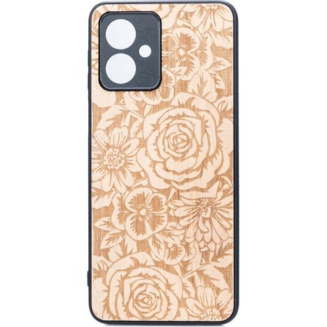 Étui en bois Bewood pour Motorola G54 5G Roses Aniegre (1/2)
