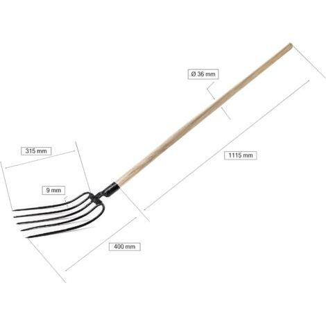 Fourche à fumier en acier à 5 dents Noir-NANOTEH (1/5)