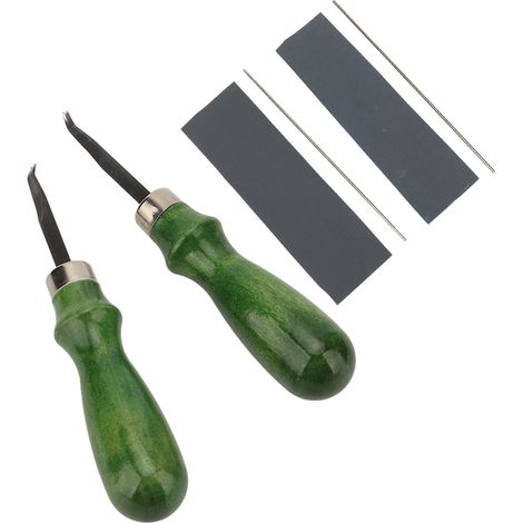 Outil à parer les bords du cuir (lot de 2) en acier allié haute résistance, idéal pour le bricolage.