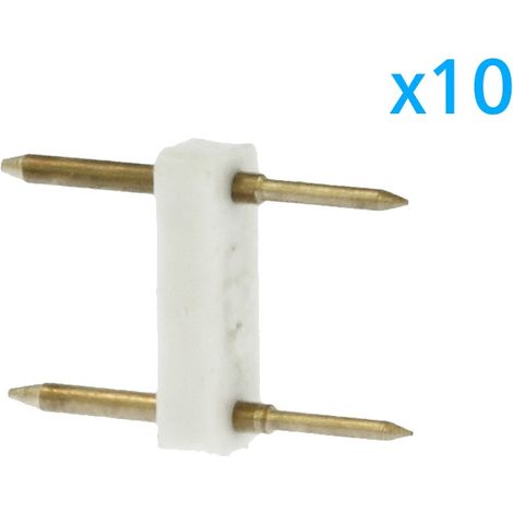10 PZ Spina 2 Pin Passo 12mm per Connessione Striscia Led Mono 220V con Alimentatore (1/3)