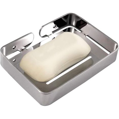 Porte-savon mural en acier inoxydable avec trou de drainage, porte-savon, éponge pour salle de bain, cuisine, baignoire (1/5)