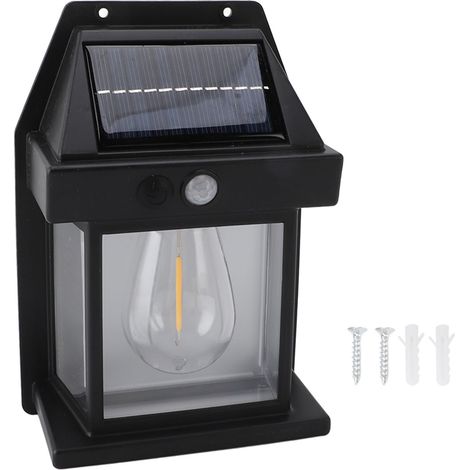 Ortviai Applique Murale Solaire avec Détecteur de Mouvement, Étanche, 3 Niveaux de Luminosité, 600 lm, Noir (1/5)