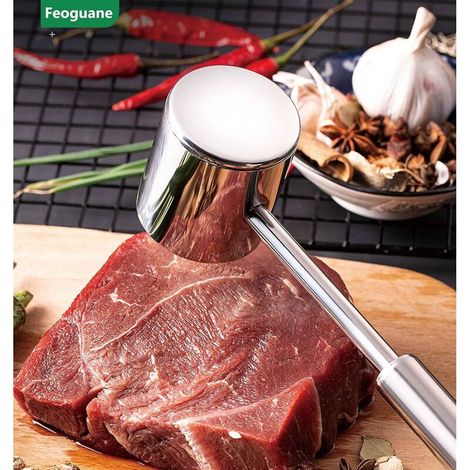 Tritacarne per impieghi gravosi, martello a doppia faccia in acciaio inox, tritacarne, martello a doppia faccia per carne, tritacarne in acciaio inox (1/4)