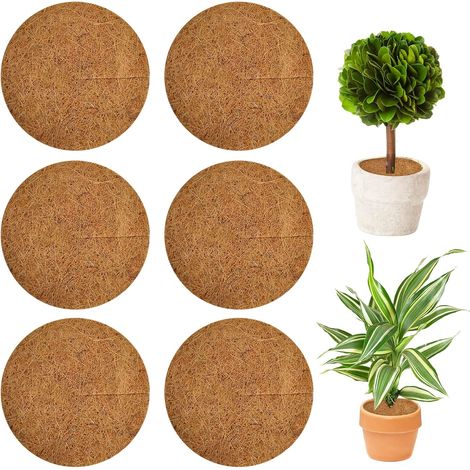 Coconut Plant Mat, 6 Pcs Coconut Mulching Disc, Plant Protection Disc, Plant Protection Mat, Protection for Potted Plants, Winter Protection for Plants (20 cm) (1/5)