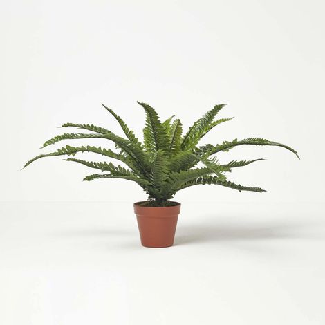 HOMESCAPES Kunstpflanze Nephrolepis Exaltata, künstlicher Schwertfarn im Topf, 45 cm hoch