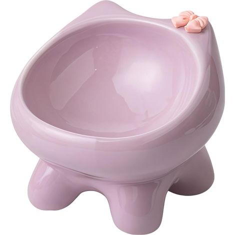 Gamelles pour chat - Gamelle surélevée en céramique avec support antidérapant  Gamelle surélevée pour chat - Idéale pour des repas confortables  Gamelle en céramique avec base antidérapante pour un bo (1/5)