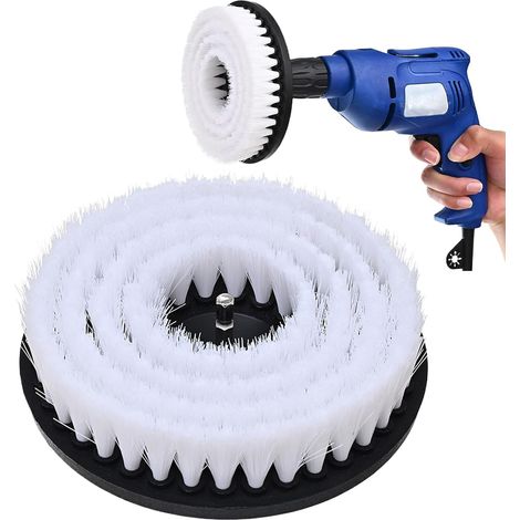 Brosse de nettoyage pour perceuse, accessoire de nettoyage électrique, brosse de précision Brosse de nettoyage pour perceuse pour joints, sols, baignoires, carrelages, salle de bain (1/5)