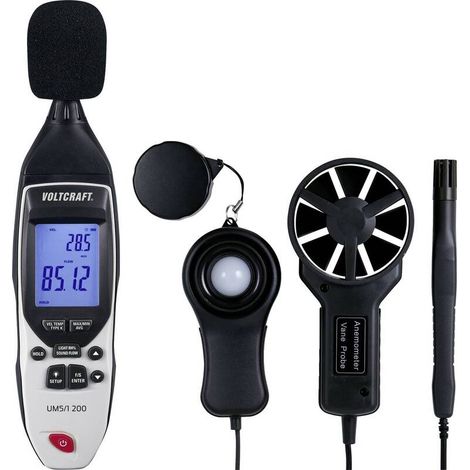 [NEUWERTIG] B-Ware Voltcraft UM5/1 200 Umweltmessgerät Temperaturadapter Fühler-Typ K 5in1 LCD (1/2)