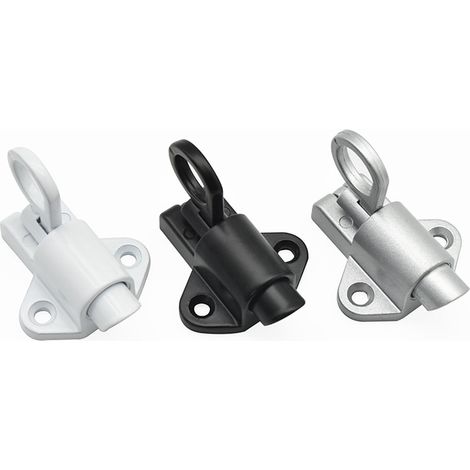 Lot de 3 loquets à fermeture automatique, loquets à ressort, loquets à ressort en alliage d'aluminium, loquets automatiques avec vis, adaptés aux portes en bois, fenêtres et armoires en bois, etc. (1/2)