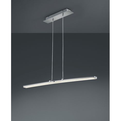 SPREAD SOSPENSIONE LED ALLUNGABILE LATERALMENTE METALLO CROMATO CON DIFFUSORE EFFETTO CRISTALLO L.140CM. incl. 2x SMD LED, 8W · 2x 800lm, 4000K (1/3)