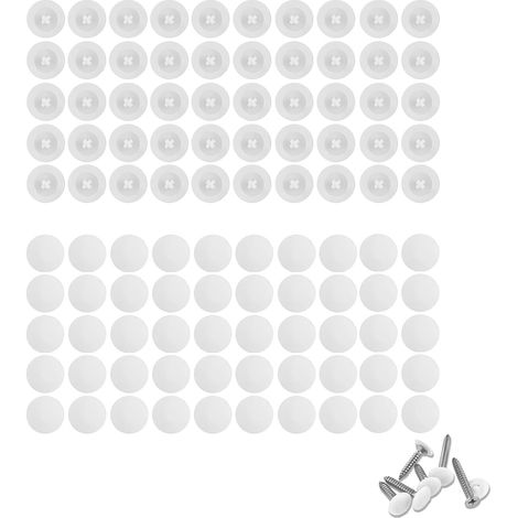 100 Pièces Capuchon à Vis en Plastique Cache-Vis, Anti-Rouille Cache Vis, Blanc en Plastique Vis Cruciformes à Tête Croix, Capuchons Décoratifs Vis, Capuchons pour Clous Autotaraudeurs,12mm (1/5)