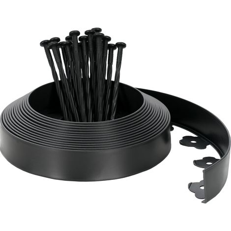 Velway Bordure Jardin - PVC Flexible Résistant UV/Gel - 10 mètres, Hauteur 5cm (1/5)