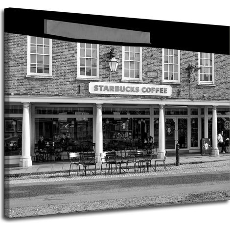 Lienzo impreso con la arquitectura de Starbucks, 100x80 cm.