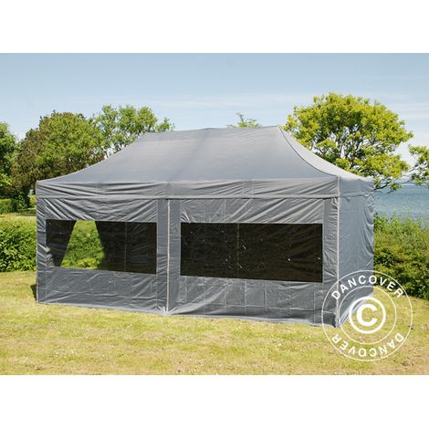 Tente pliante Chapiteau pliable Tonnelle pliante Barnum pliant FleXtents PRO Steel 3x6m Gris, avec 6 cotés (1/5)
