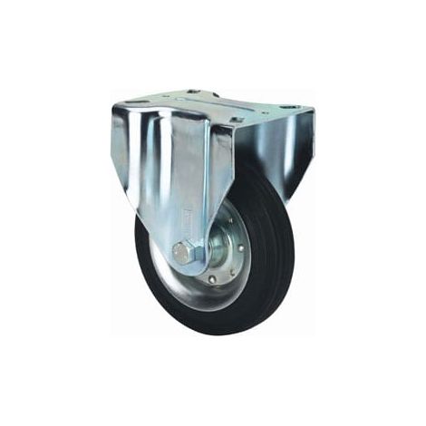 RUEDAS ALEX rueda fija  17zv200-bsr metalico-goma negra eje rodillos (1/4)