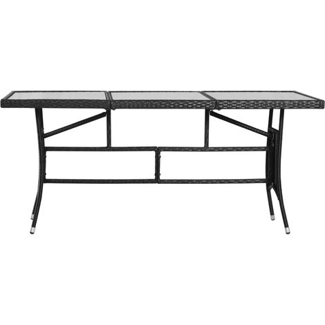 Maison Exclusive - Tavolo da Giardino Nero 170x80x74 cm in Polyrattan