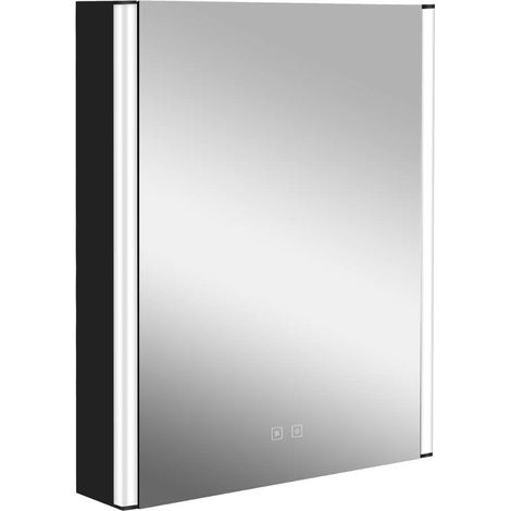 kielle Arkas I - Spiegelschrank mit LED-Beleuchtung, Heizung und USB-Anschluss, 55x70x13 cm, schwarz matt 50111614 (1/5)
