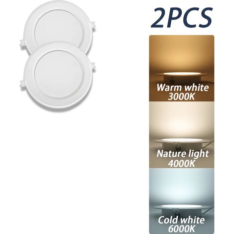 Lampes de croissance pour plantes (Lot de 2, lumière naturelle 4000K, 20W) Spots LED ronds encastrables pour plafond, éclairage intérieur blanc chaud pour la maison (1/5)