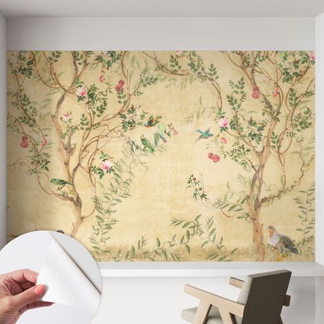 Selbstklebend Tapete modern - Wanddeko für Küche - Klebefolie Wand - luxus Look Blumenakzente 152x104 cm (1/5)