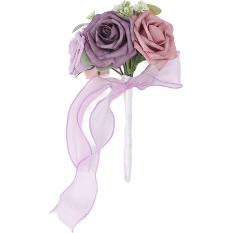 Bouquet de mariée aux couleurs éclatantes, romantique, fait main, élégant et portable, idéal pour les fêtes, les bureaux, les boutiques, les jardins et les demoiselles d'honneur, 25 x 14 cm, type B (1/5)